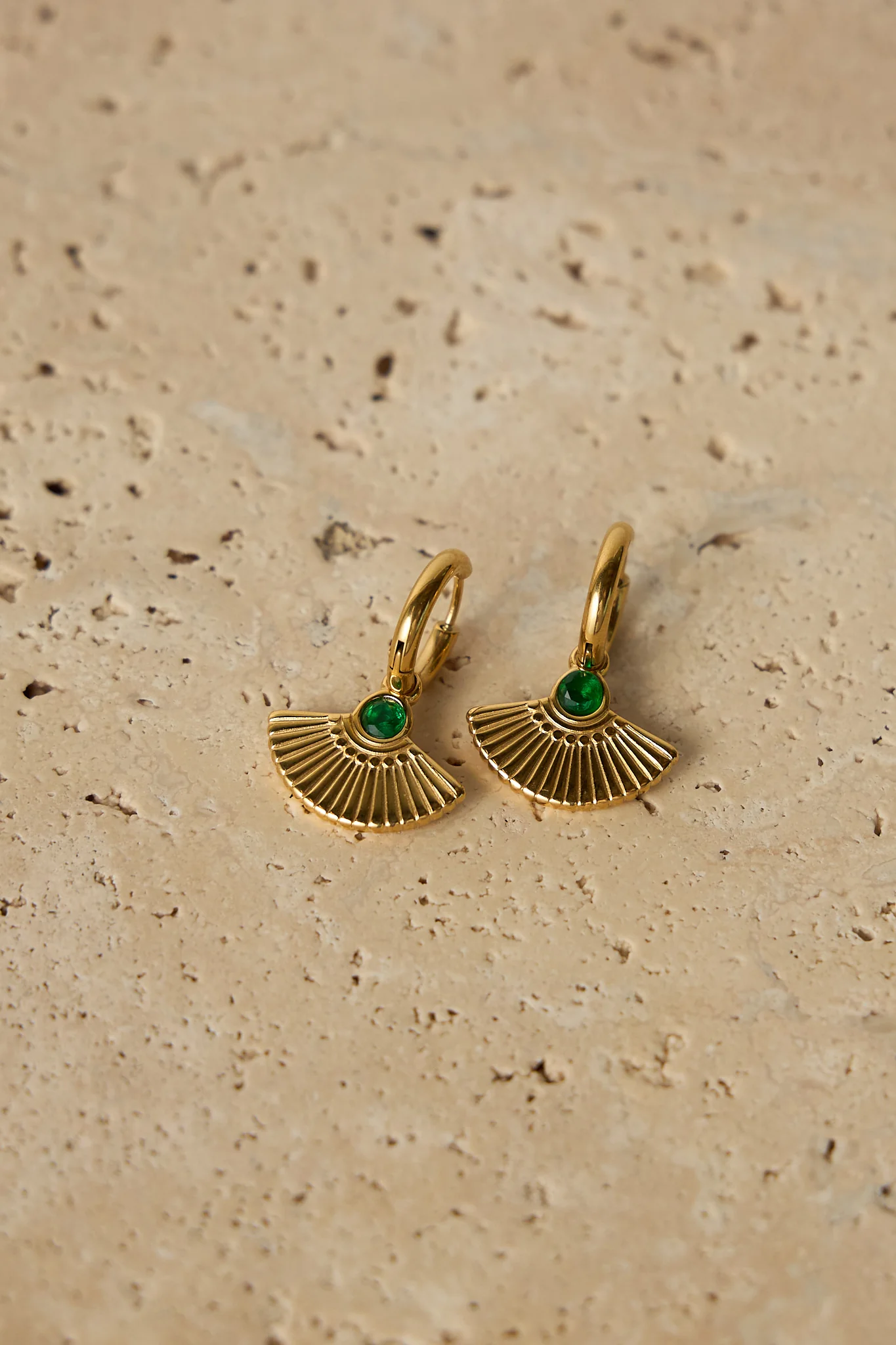 Mason Earrings - Gold / Emerald